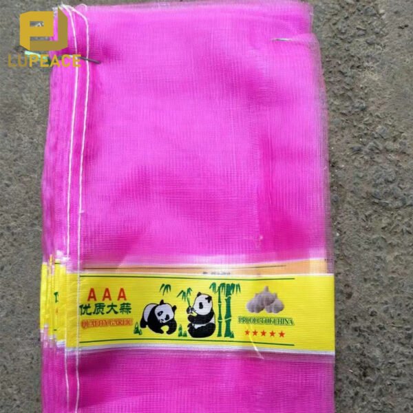 Custom LOGO Labels PE Onion Patatoes Garlic Ginger Agriculture Produce Bags